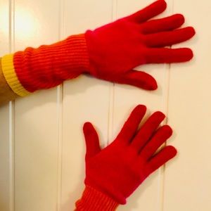 Gloves, knit. Red/yellow/pink. $12